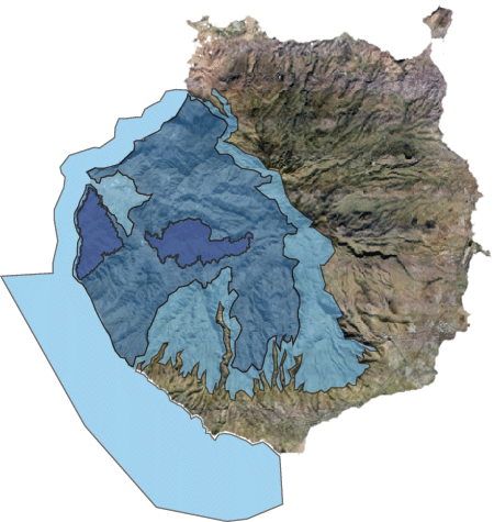 Mapa que muestra las distintas zonificaciones de la Reserva de la Biosfera de Gran Canaria. Puede acceder a la informacin sobre
  la misma accediendo a los siguientes distintos enlaces